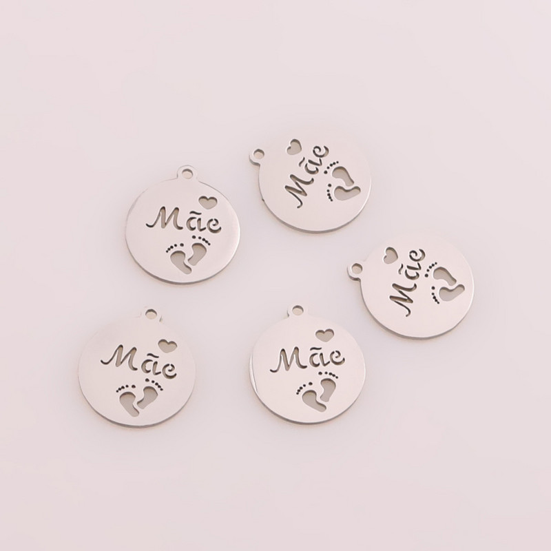 Aiovlo 5 kom/lot privjesci od nehrđajućeg čelika više ljubavi slatka ljupka dječja stopala DIY naušnice narukvica ogrlica nakit nalazi