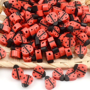 Halloween Series Red Ladybug Shape Polymer Clay Beads Spacer Beads for Jewelry Making DIY βραχιόλια Κολιέ Αξεσουάρ κοσμημάτων