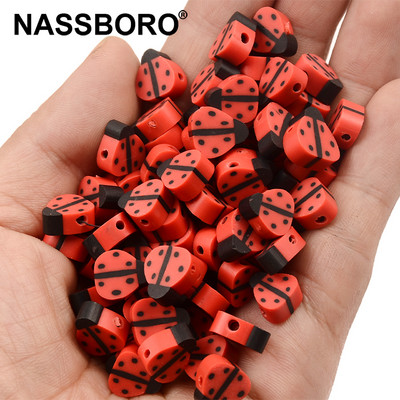 Halloween Series Red Ladybug Shape Polymer Clay Beads Spacer Beads for Jewelry Making DIY βραχιόλια Κολιέ Αξεσουάρ κοσμημάτων