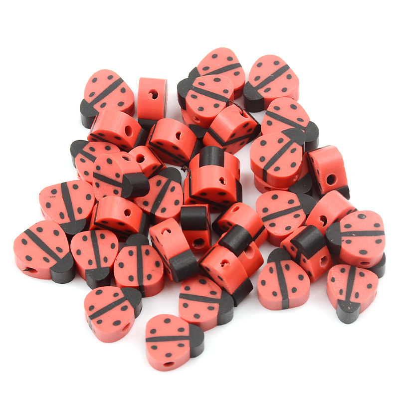 Halloween serija Crvena bubamara u obliku perli od polimerske gline razmaknice perle za izradu nakita DIY narukvice ogrlica nakit dodaci