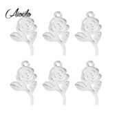 „Aiovlo“ 5 vnt./stal. 11x19 mm nerūdijančio plieno rožiniai pakabukai, skirti „pasidaryk pats“ apyrankėms, kaklo papuošalams, papuošalų kūrimo reikmenims