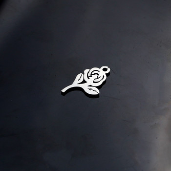 Aiovlo 5 бр./лот 11x19 мм висулка от неръждаема стомана Роза Талисмани за Направи си сам Гривна Колие Находки Аксесоари за изработка на бижута