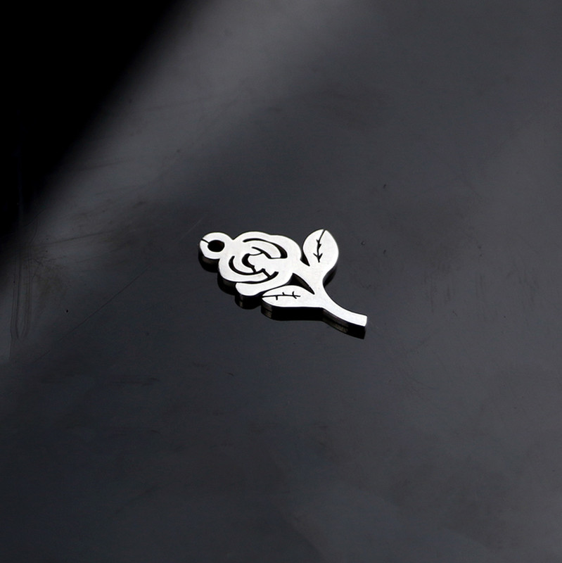 „Aiovlo“ 5 vnt./stal. 11x19 mm nerūdijančio plieno rožiniai pakabukai, skirti „pasidaryk pats“ apyrankėms, kaklo papuošalams, papuošalų kūrimo reikmenims