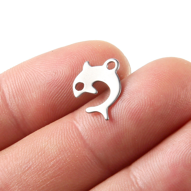 10 vnt. nerūdijančio plieno gyvūnų pakabukas delfinų pakabukas, skirtas pasidaryk pats karoliai papuošti apyrankes papuošalams gaminti grandinės pabaigos žavesį