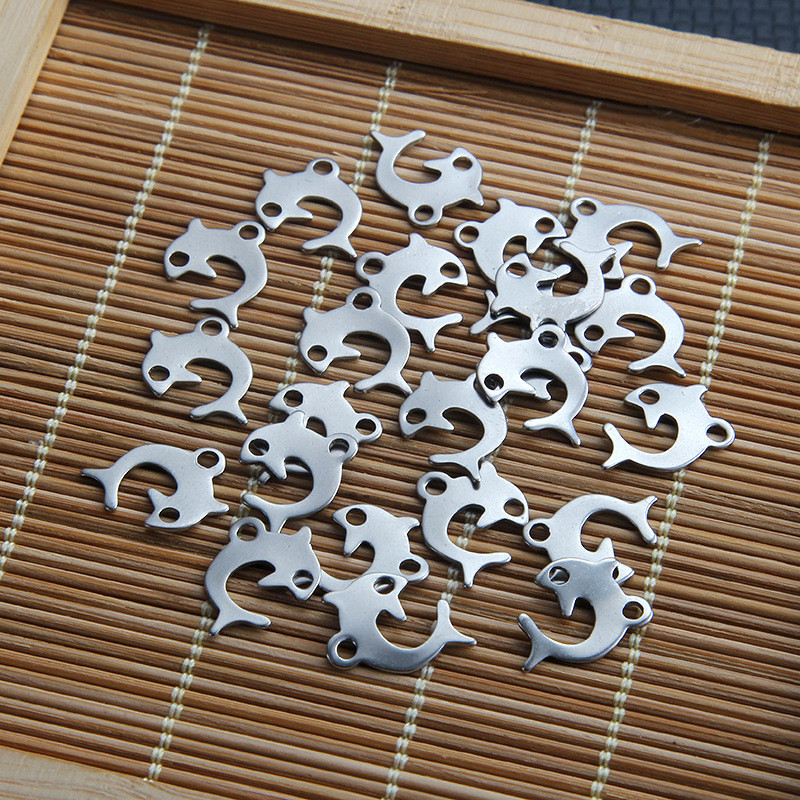 10 vnt. nerūdijančio plieno gyvūnų pakabukas delfinų pakabukas, skirtas pasidaryk pats karoliai papuošti apyrankes papuošalams gaminti grandinės pabaigos žavesį