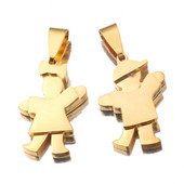 Pora nerūdijančio plieno aukso berniuko mergaičių maži žavesiai metaliniai pakabukai, poliruoti „pasidaryk pats“ papuošalai, karoliai, Valentino dovana