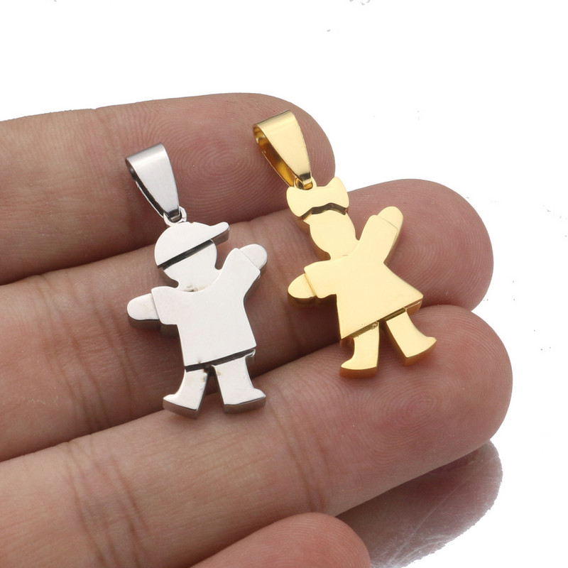 Pora nerūdijančio plieno aukso berniuko mergaičių maži žavesiai metaliniai pakabukai, poliruoti „pasidaryk pats“ papuošalai, karoliai, Valentino dovana