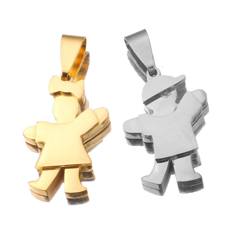 Pora nerūdijančio plieno aukso berniuko mergaičių maži žavesiai metaliniai pakabukai, poliruoti „pasidaryk pats“ papuošalai, karoliai, Valentino dovana