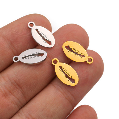 5 komada DIY malenih plutajućih privjesaka od nehrđajućeg čelika za poliranje od pozlaćenih školjki za materijal za izradu nakita