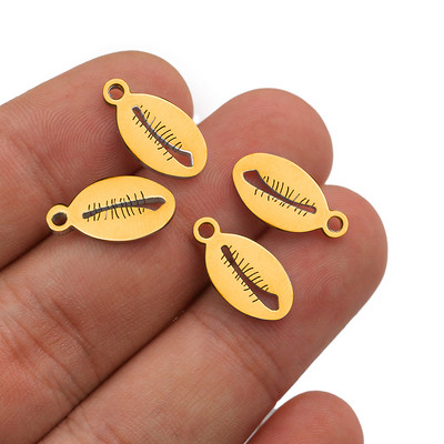 5 komada DIY malenih plutajućih privjesaka od nehrđajućeg čelika za poliranje od pozlaćenih školjki za materijal za izradu nakita