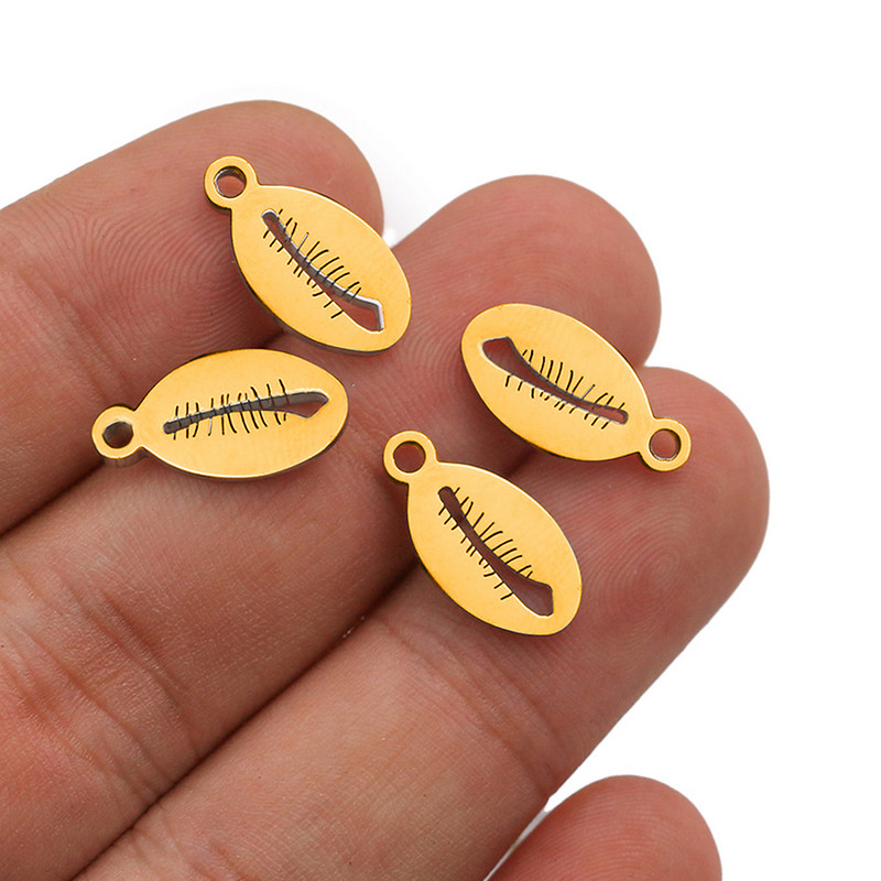 5 komada DIY malenih plutajućih privjesaka od nehrđajućeg čelika za poliranje od pozlaćenih školjki za materijal za izradu nakita