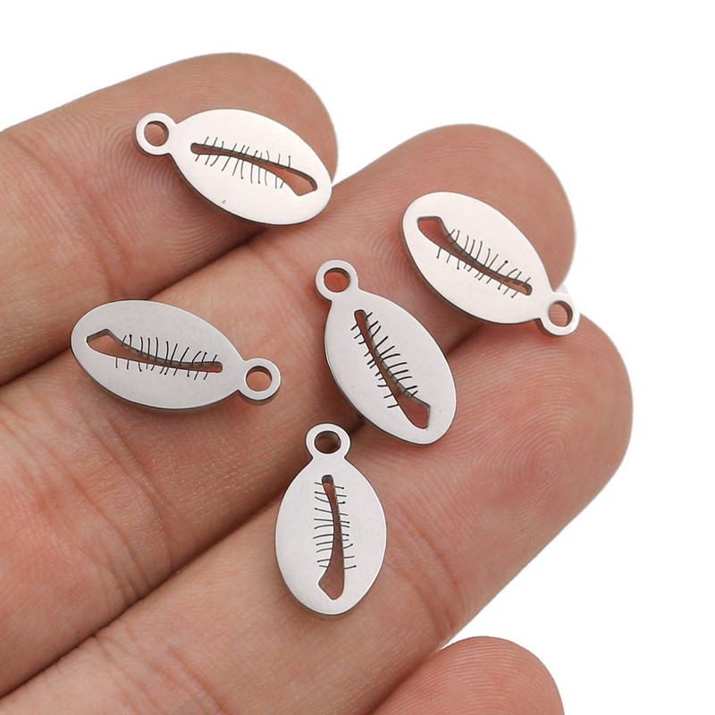 5 komada DIY malenih plutajućih privjesaka od nehrđajućeg čelika za poliranje od pozlaćenih školjki za materijal za izradu nakita