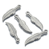 5 kom/lot punk moda žene muškarci nehrđajući čelik perje šarm privjesci lišće privjesak DIY izrada za ogrlicu izradu nakita