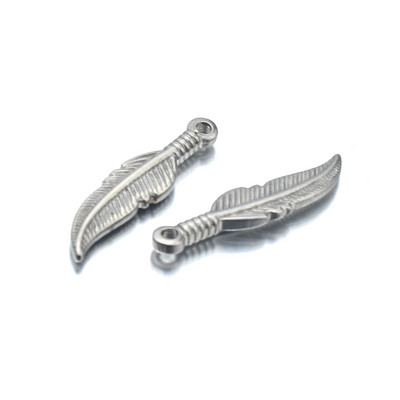 5 kom/lot punk moda žene muškarci nehrđajući čelik perje šarm privjesci lišće privjesak DIY izrada za ogrlicu izradu nakita