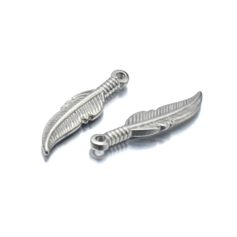 5 kom/lot punk moda žene muškarci nehrđajući čelik perje šarm privjesci lišće privjesak DIY izrada za ogrlicu izradu nakita