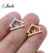 Aiovlo 5vnt./stal. Nerūdijantis plienas, trijų žmonių šeimos pakabukai, skirti pasidaryk pats auskarai, apyrankės, radiniai, amatai, papuošalų kūrimas