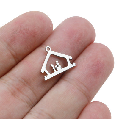 Aiovlo 5vnt./stal. Nerūdijantis plienas, trijų žmonių šeimos pakabukai, skirti pasidaryk pats auskarai, apyrankės, radiniai, amatai, papuošalų kūrimas