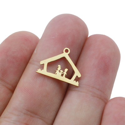 Aiovlo 5vnt./stal. Nerūdijantis plienas, trijų žmonių šeimos pakabukai, skirti pasidaryk pats auskarai, apyrankės, radiniai, amatai, papuošalų kūrimas