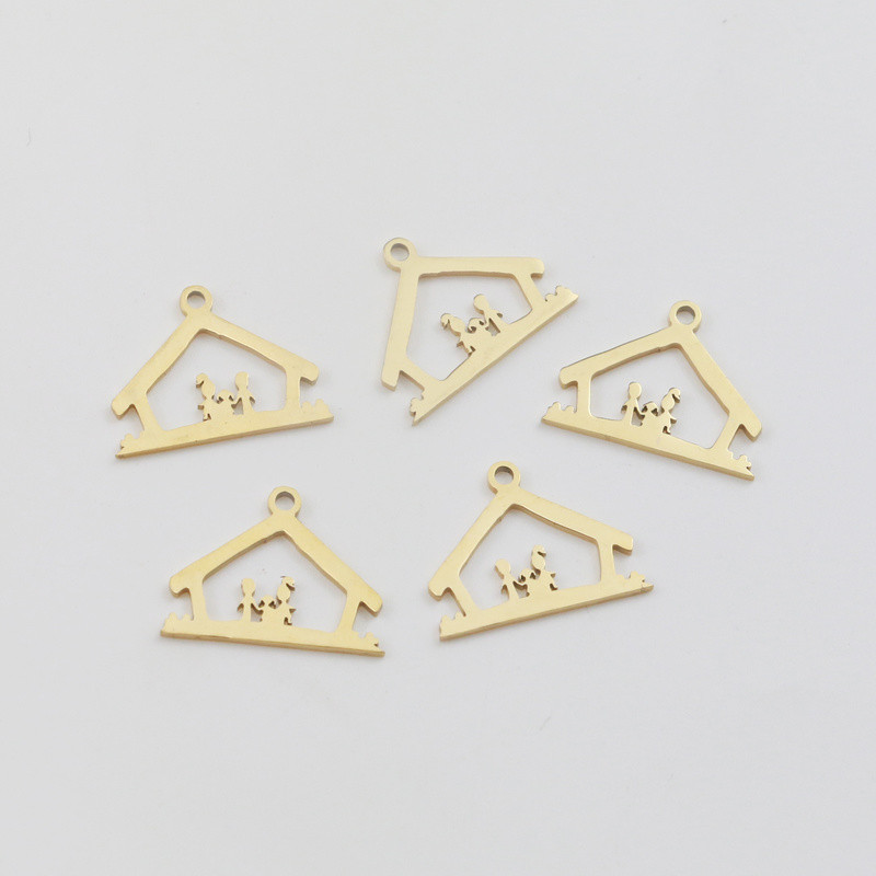 Aiovlo 5vnt./stal. Nerūdijantis plienas, trijų žmonių šeimos pakabukai, skirti pasidaryk pats auskarai, apyrankės, radiniai, amatai, papuošalų kūrimas