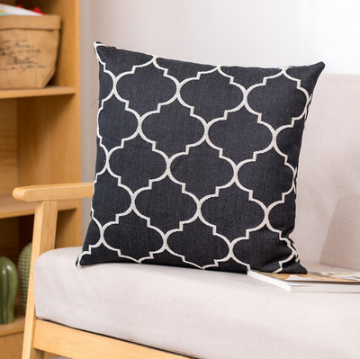 Crne geometrijske žakard jastučnice s resicama Ukrasna jastučnica za dom 50x50 cm Žive kićanke za kauč na razvlačenje Ukras za dom