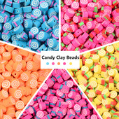 Saldainių formos karoliukai polimero molio karoliukai laisvi tarpiniai karoliukai papuošalams gaminti „pasidaryk pats“ apyrankės karoliai papuošalai priedai