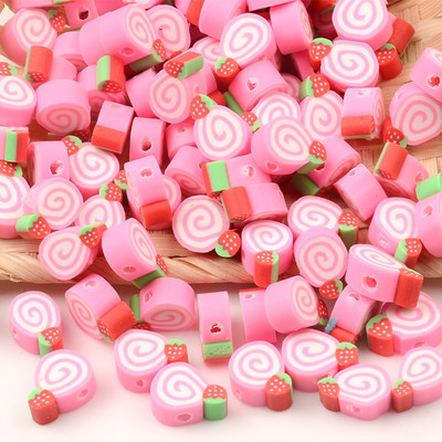 Saldainių formos karoliukai polimero molio karoliukai laisvi tarpiniai karoliukai papuošalams gaminti „pasidaryk pats“ apyrankės karoliai papuošalai priedai