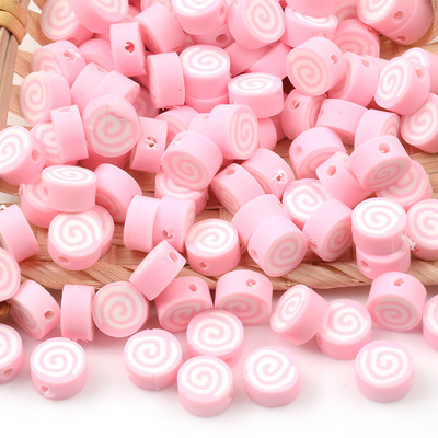 Saldainių formos karoliukai polimero molio karoliukai laisvi tarpiniai karoliukai papuošalams gaminti „pasidaryk pats“ apyrankės karoliai papuošalai priedai