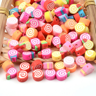 Saldainių formos karoliukai polimero molio karoliukai laisvi tarpiniai karoliukai papuošalams gaminti „pasidaryk pats“ apyrankės karoliai papuošalai priedai