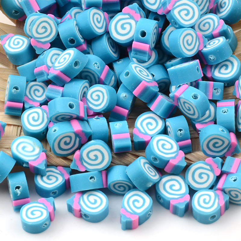 Saldainių formos karoliukai polimero molio karoliukai laisvi tarpiniai karoliukai papuošalams gaminti „pasidaryk pats“ apyrankės karoliai papuošalai priedai