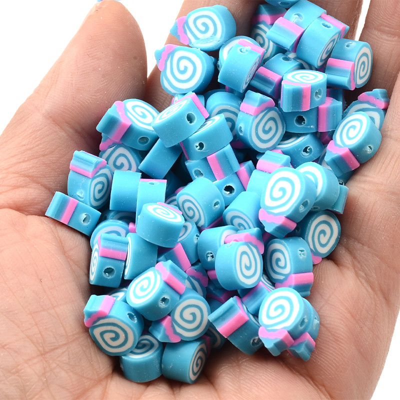 Saldainių formos karoliukai polimero molio karoliukai laisvi tarpiniai karoliukai papuošalams gaminti „pasidaryk pats“ apyrankės karoliai papuošalai priedai