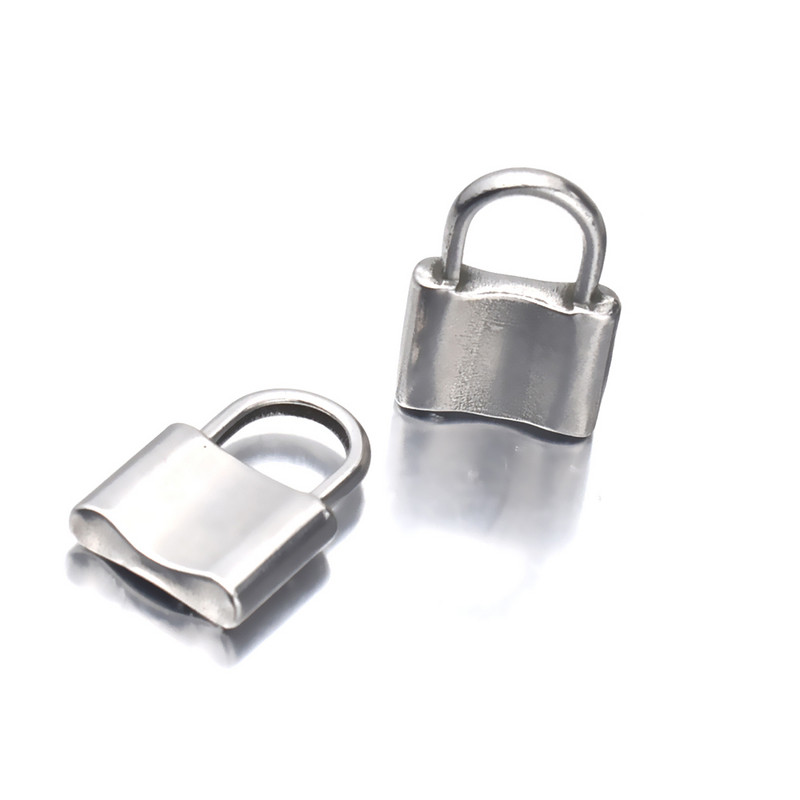 5 bucăți/lot din oțel inoxidabil cu blocare solidă colier pandantiv lacăt brelocuri accesorii artizanale DIY bijuterii descoperiri