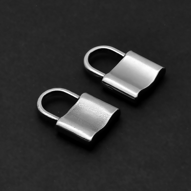 5 bucăți/lot din oțel inoxidabil cu blocare solidă colier pandantiv lacăt brelocuri accesorii artizanale DIY bijuterii descoperiri