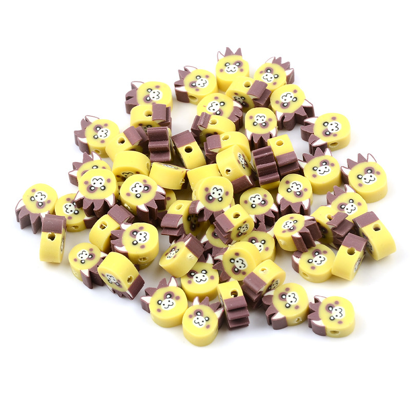 30 buc/lot Cap de girafa galbena margele din argila polimerica margele distantare libere pentru realizarea de bijuterii bratari DIY accesorii margele