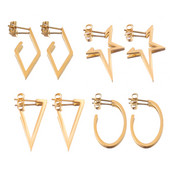 2kom Modne trokutaste uniseks punk rock nehrđajućeg čelika Muške Ženske naušnice s nitom za uši Probušene čepiće za uši Korejske naušnice