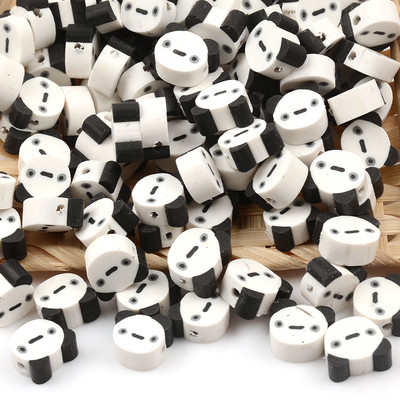 30 kom/lot bijele crne životinjske perle od polimerske gline labave razmaknice za izradu nakita narukvice DIY pribor veleprodaja