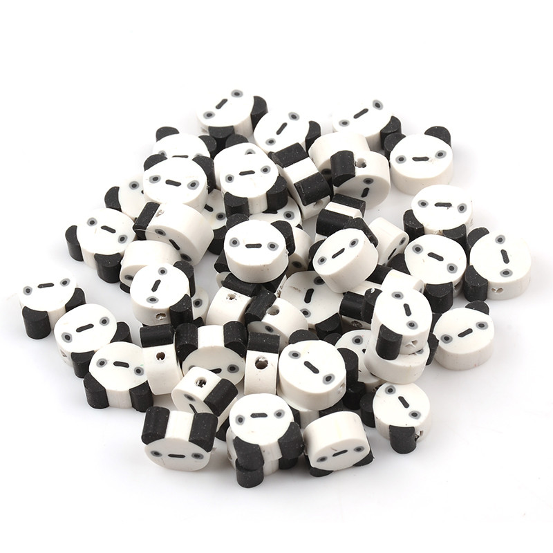 30 kom/lot bijele crne životinjske perle od polimerske gline labave razmaknice za izradu nakita narukvice DIY pribor veleprodaja