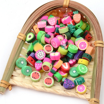 30 τεμ./Παρτίδα Φρούτα Καρπούζι Λεμόνι Μήλο Πορτοκαλί Χάντρες Μαλακές Πήλινες Χάντρες Space Beads For DIY Κολιέ Βραχιόλια Κατασκευή κοσμημάτων