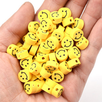 30 τεμάχια/Παρτίδα Κίτρινες χαμογελαστές μαλακές πήλινες χάντρες για κοσμήματα Κάνοντας χαλαρά κολιέ διαχωριστικά βραχιόλια Αξεσουάρ DIY Χονδρική πώληση