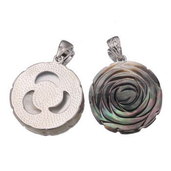 Винтидж цветни висулки с черупки от розови цветя Талисмани 35 мм естествени черупкови висулки от майчини бохемски перли за изработка на бижута Колие