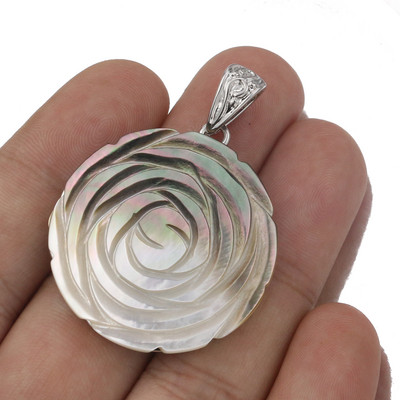 Vintage šareni cvijet ruže školjke privjesci privjesci 35 mm prirodni Bohemija biser školjke privjesci za izradu nakita ogrlica