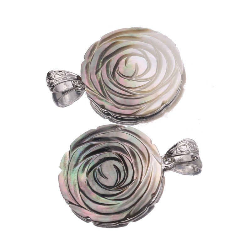 Vintage šareni cvijet ruže školjke privjesci privjesci 35 mm prirodni Bohemija biser školjke privjesci za izradu nakita ogrlica