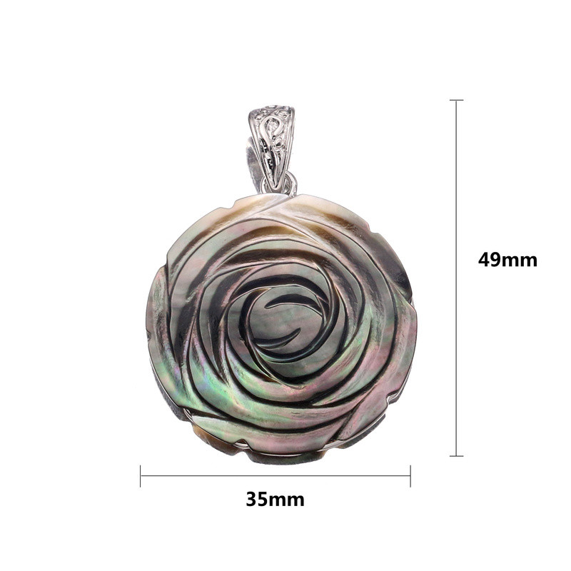 Vintage šareni cvijet ruže školjke privjesci privjesci 35 mm prirodni Bohemija biser školjke privjesci za izradu nakita ogrlica