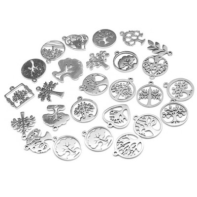 10kom pozlaćeni miks od nehrđajućeg čelika Životno stablo Privjesak DIY Ogrlica Narukvica Izrada nakita Ručno izrađeni zanatski dodaci