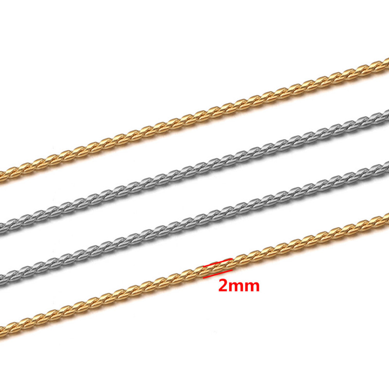 1M rozsdamentes acél 2mm arany S kender kötélláncok barkács nyaklánc karkötő bokalánc ékszer készítés kellékek nagykereskedelme Tömeges
