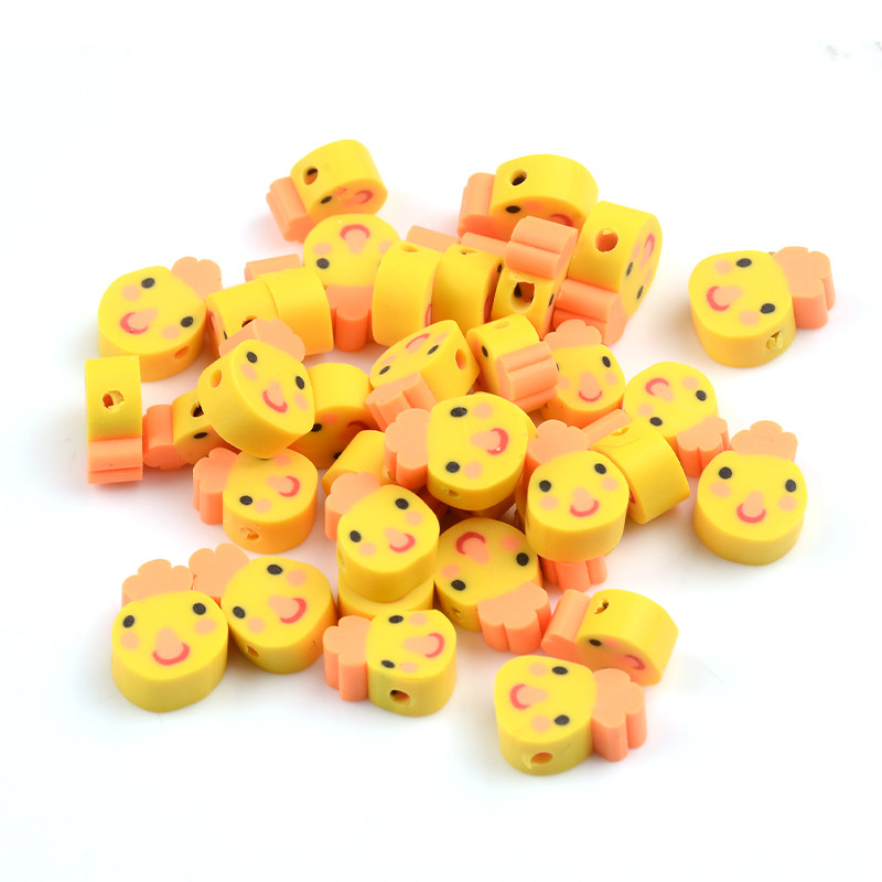 30 kom/Part Žuta životinjska patka Perle od polimerske gline Perle odstojnice od polimerske gline za izradu nakita Ručno izrađena Diy narukvica Ogrlica
