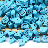 30pcs/Lot Perle od polimerske gline s plavim osmjehom Loose Spacer Perle za izradu nakita Narukvica DIY Dodaci Perla Ručna izrada