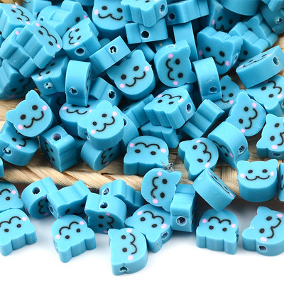 30pcs/Lot Perle od polimerske gline s plavim osmjehom Loose Spacer Perle za izradu nakita Narukvica DIY Dodaci Perla Ručna izrada