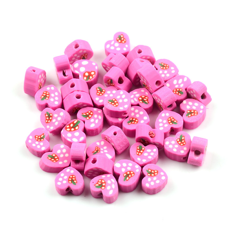 Ružičasto crvena perle od polimerske gline u obliku srca Odstojnik Rasute perle za izradu nakita Privjesak Narukvica Ogrlica DIY dodaci