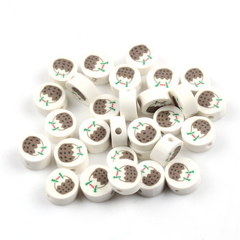 Λευκό Cartoon Polymer Clay Beads Spacer Loose Beads for Jewelry Making Handmade Charm βραχιόλι Παιδικό κολιέ DIY αξεσουάρ