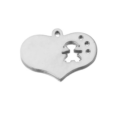 5PCS privjesaka šuplje ljupko srce 22x15 mm privjesci od nehrđajućeg čelika Izrada DIY ručno rađenih obiteljskih dječaka djevojčica pribor za izradu nakita